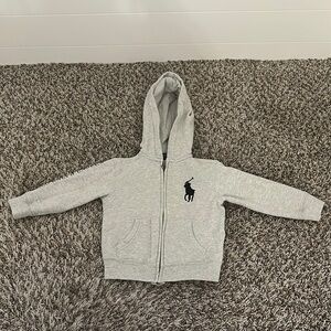 Polo Ralph Lauren Boy's Full Zip Hoodie Plaid Lining 3T